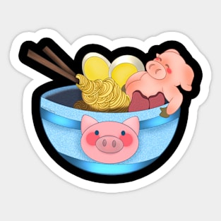 Ramen Piggy Sticker